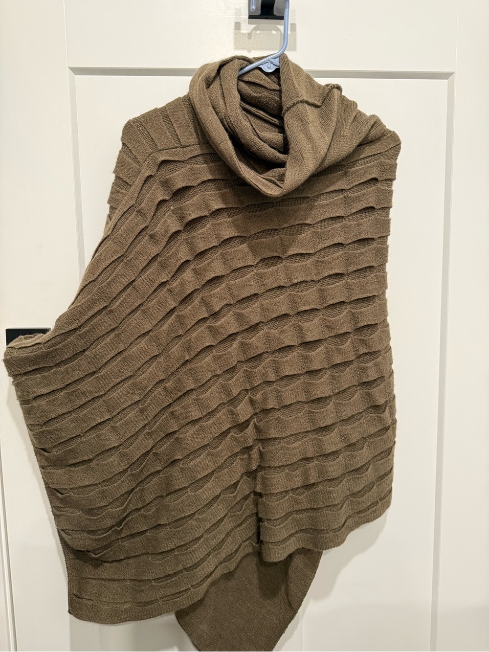 Cozy Turtleneck Poncho Sweater - Brown